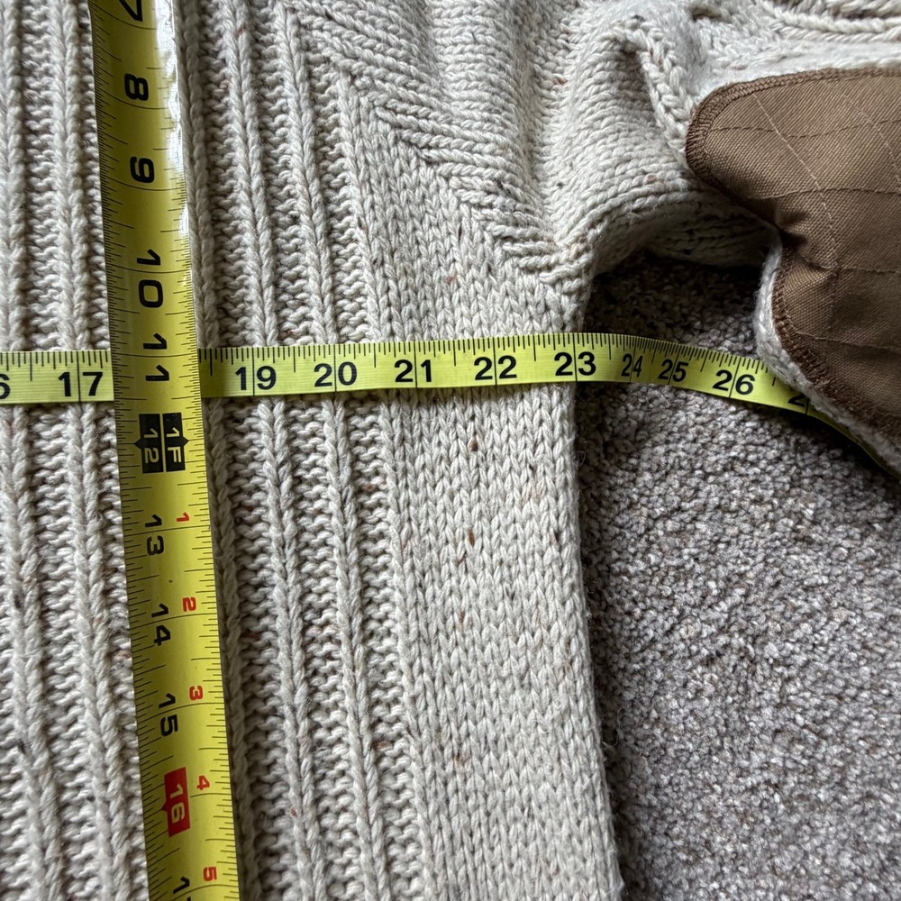 Carhartt Oatmeal Cable Knit Sweater Elbow Patches Women's XL Cabincore Gorpcore - Picture 5 of 12
